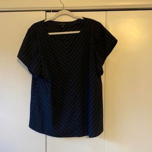 Banana Republic Navy with white stripes blouse - XL